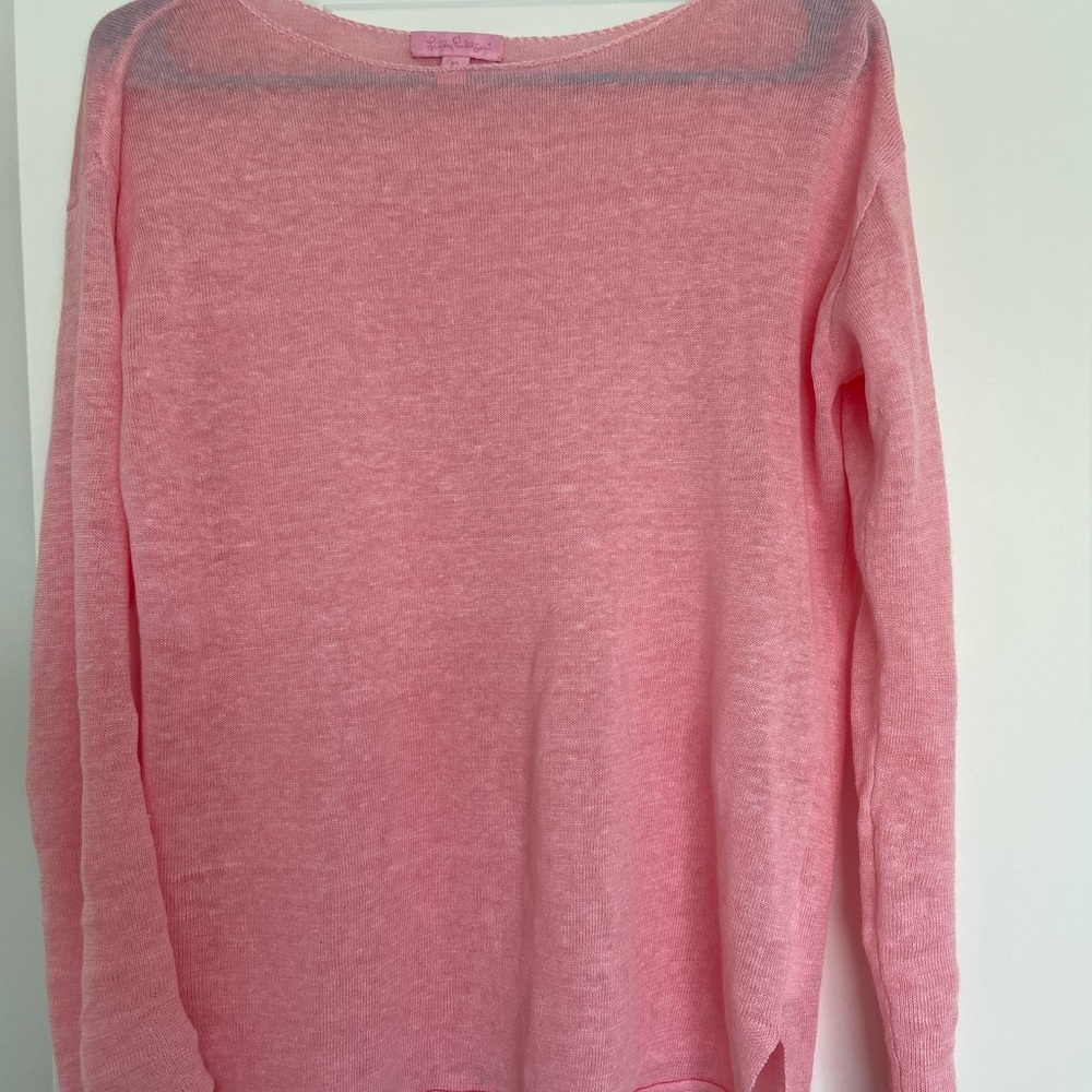 Lilly Pulitzer Pink Linen Alana Pullover XS